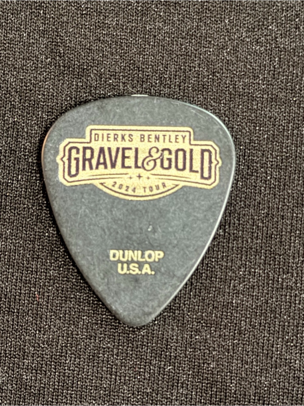Dierks Bentley Gravel & Gold 2024 Tour Guitar Pick Black Gold